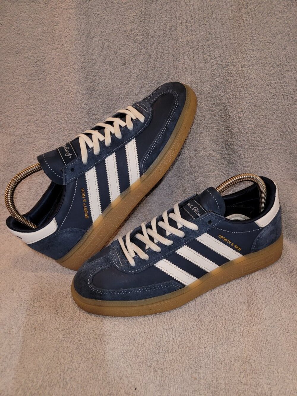 Adidas Spezial Size 6.5 Sporty n Rich Blue White Tan Sneakers JP7066 (#2386) - Picture 13 of 16
